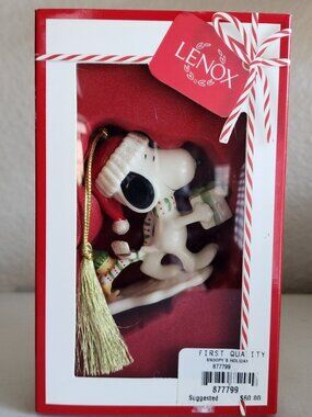 NEW LENOX Peanuts SNOOPY'S HOLIDAY GIFT Ornament NIB